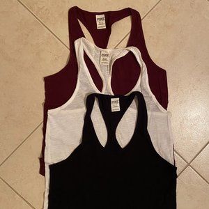 Four PINK Victoria's Secret Racerback Tank top